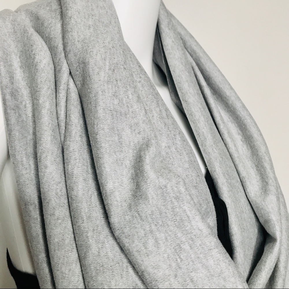 NEW Gray Cotton Infinity Scarf Circle Head Oversized American Wrap Warm Apparel - Picture 3 of 7